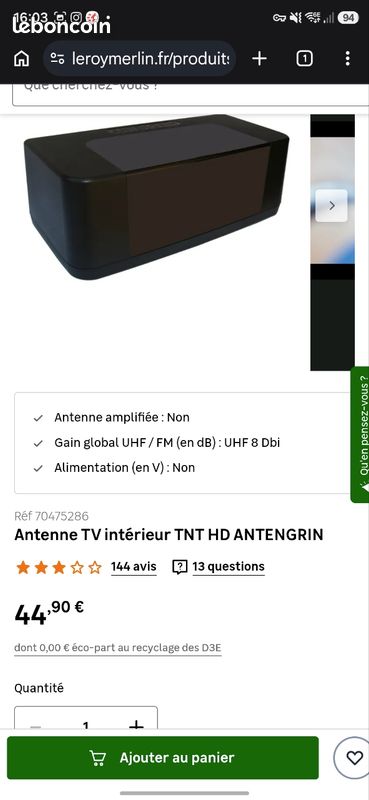 Antenne tv intérieure passive (image 3)