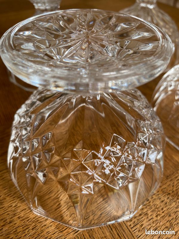 Service COUPE à Fruits et 4 COUPELLES cristal d'Arques (image 5)