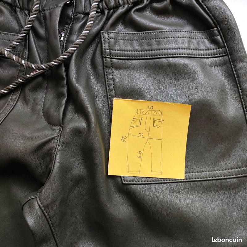 Pantalon paperbag simili cuir Petite taille Bréal Vêtements