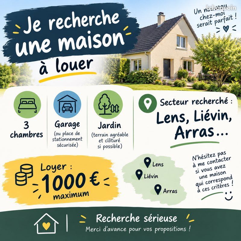 Maison 4 pièces 110 m² · à Lens · 110 m² · 1 000 €/mois