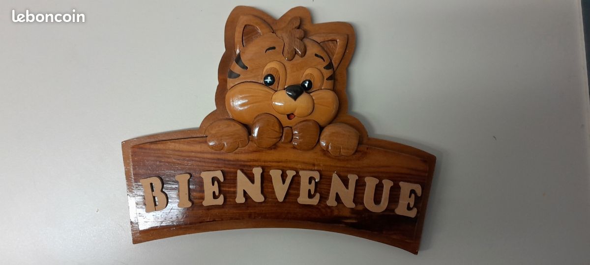 Plaque De Porte En Bois Bienvenue - Décoration Intérieure, Rustique
