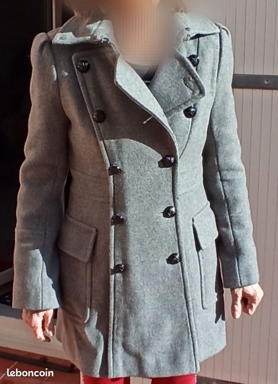 Manteau Doublé Comptoir Des Cotonniers - Taille 36 - Gris - Occasion Très Bon état