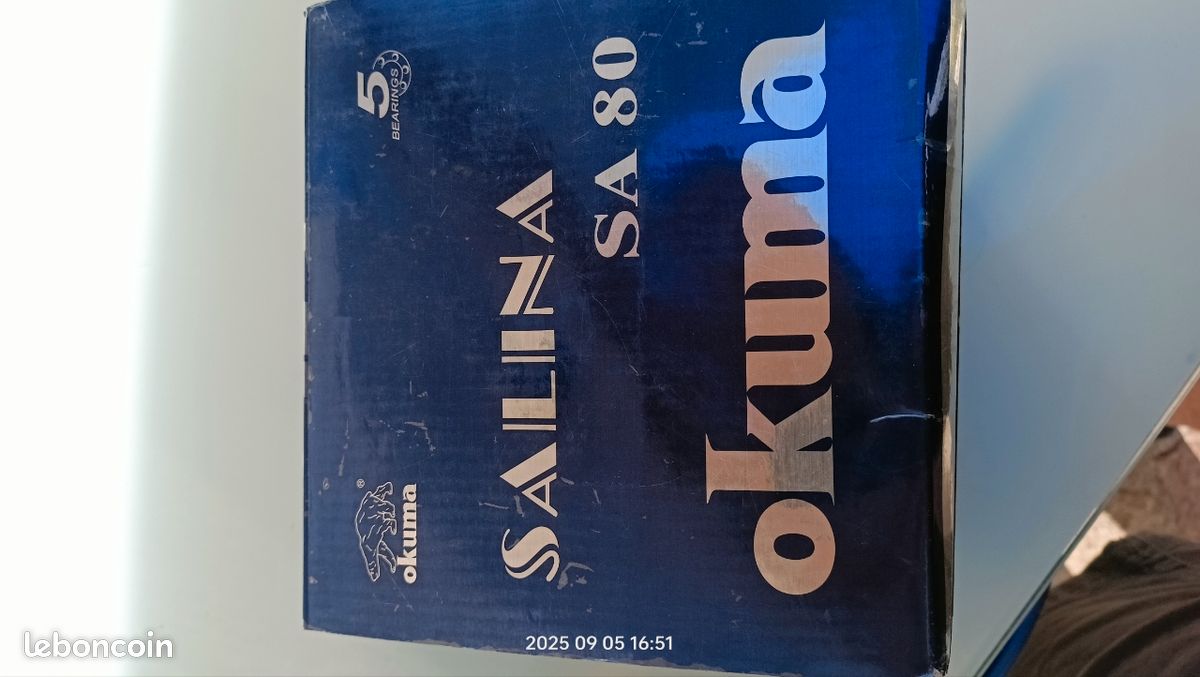 Moulinet Okuma Salina Litecast – Aluminium, 7BB, Frein DFD Hybride, Eau Salée – Léger Et Durable