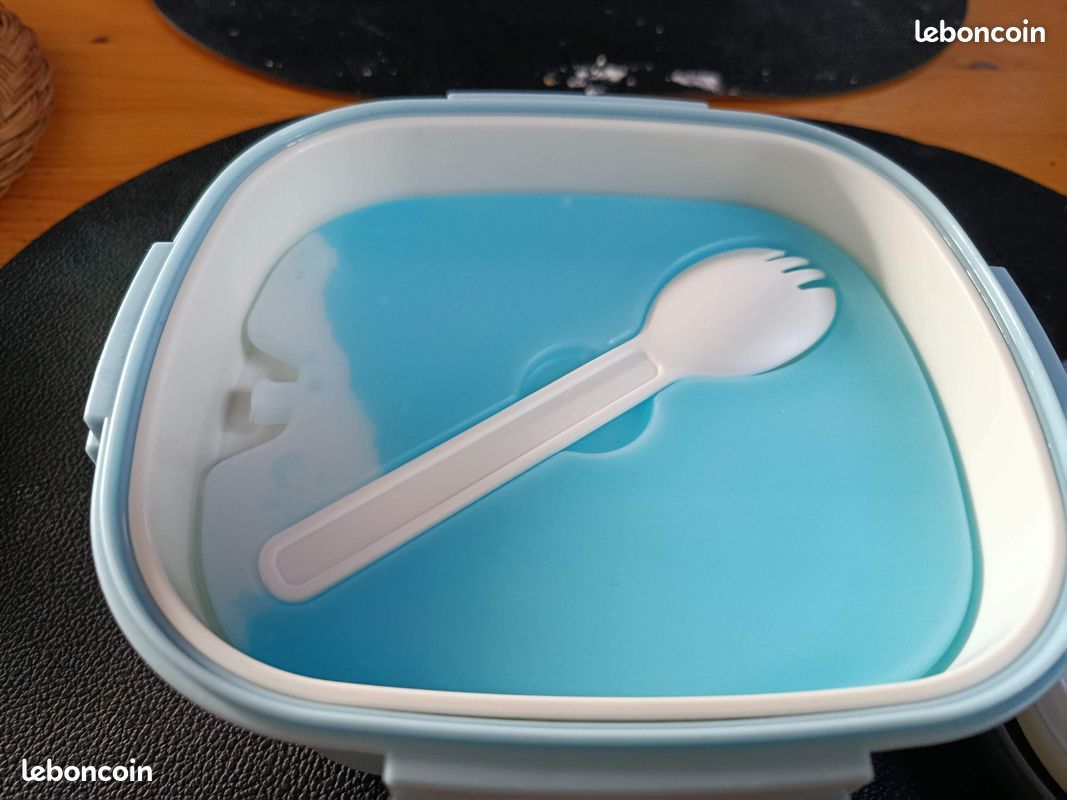Boîte à déjeuner bento 1600ml Saladbox NEUVE – 4 compartiments + pot à sauce – Parfaite pour école, pique-nique, bureau (image 6)
