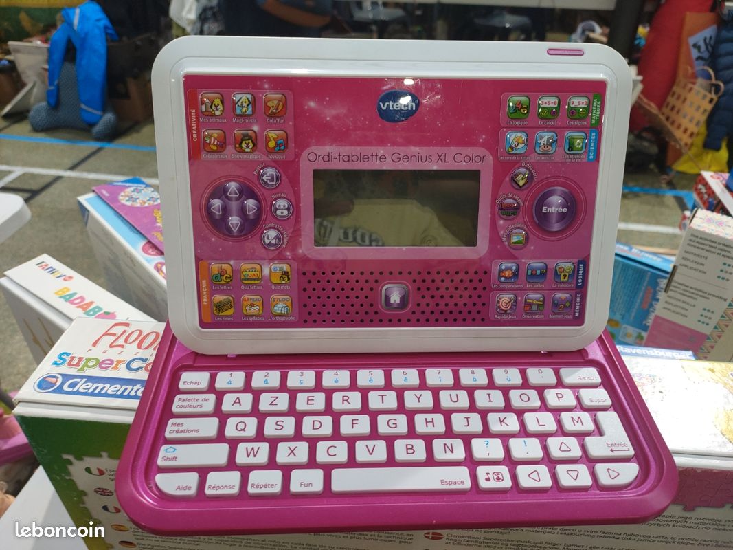 VTech Ordi-Tablette Genius XL Color Rose – Tablette éducative 2 En 1, 80 Activités, 200 Mots – Cadeau Fille 5-8 Ans