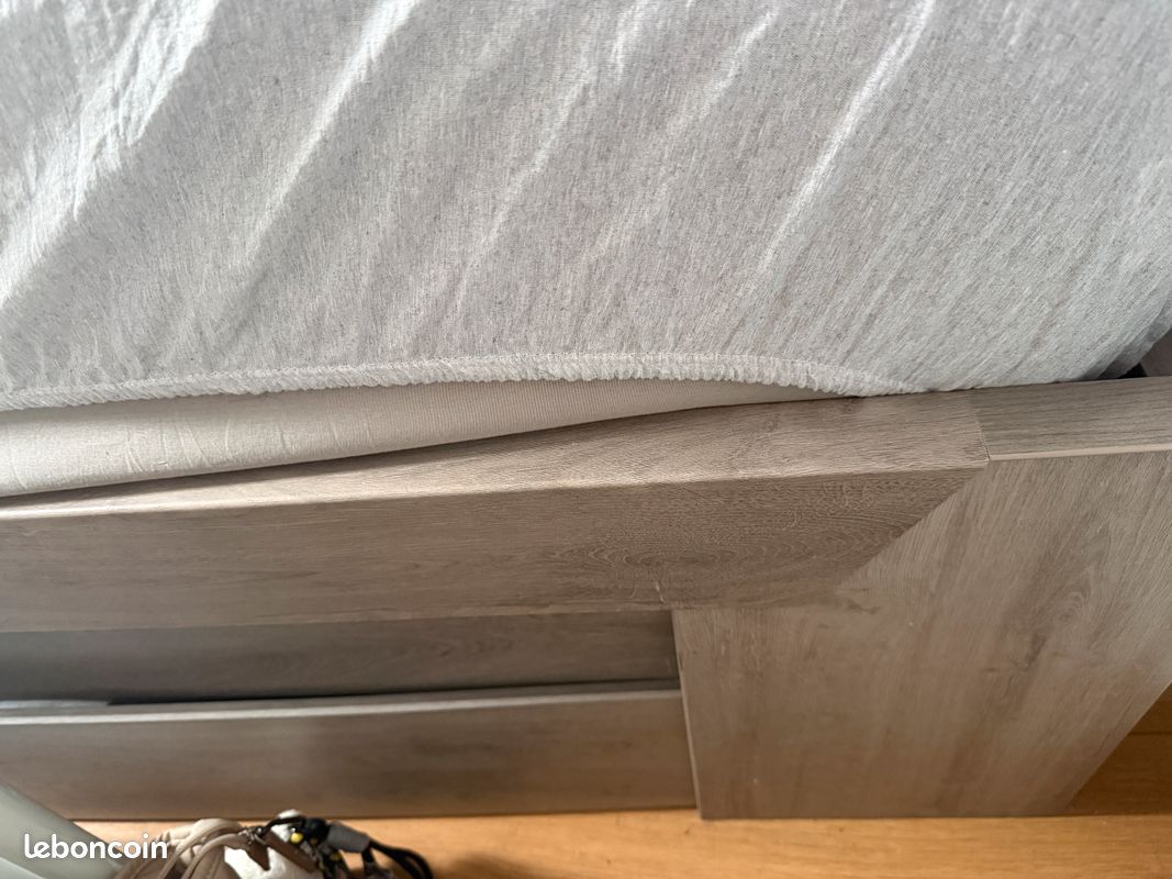 Lit 160*200+ sommier + matelas+ housse + protège matelas (image 4)