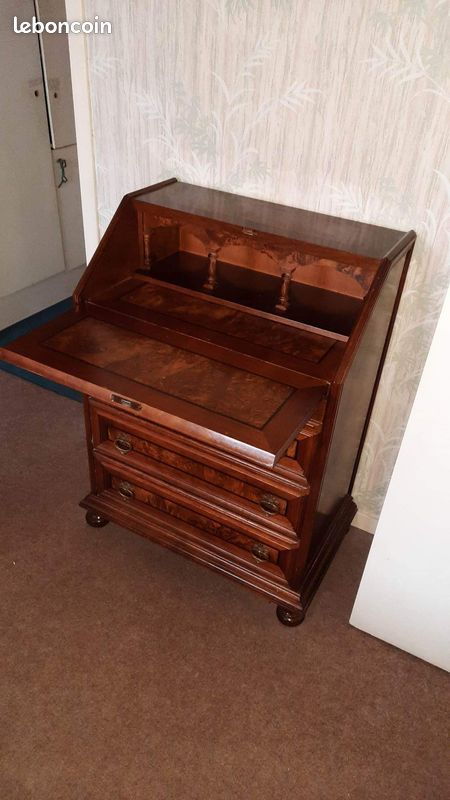 A vendre petit secrétaire anglais loupe d'orme (image 3)