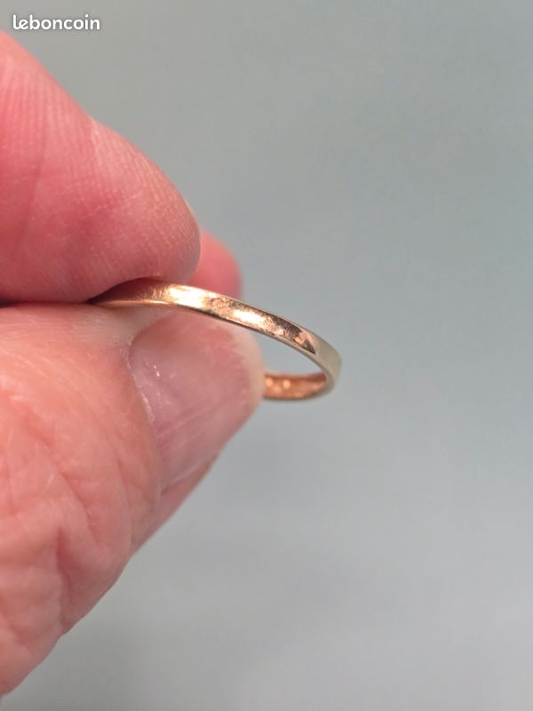 Bague En Or Jaune 18 Carats Avec Pierre Bleue - Taille 51, Occasion