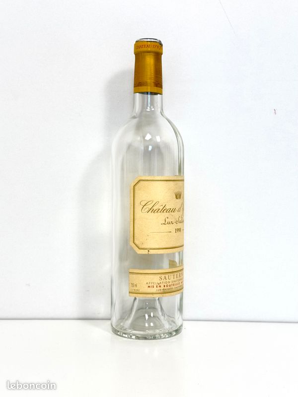✨YQUEM 1998✨Rare - Bouteille vide Château d’Yquem 1998 Sauternes 75cl bordeaux collection étiquette décoration cave vin bar restaurant (image 2)