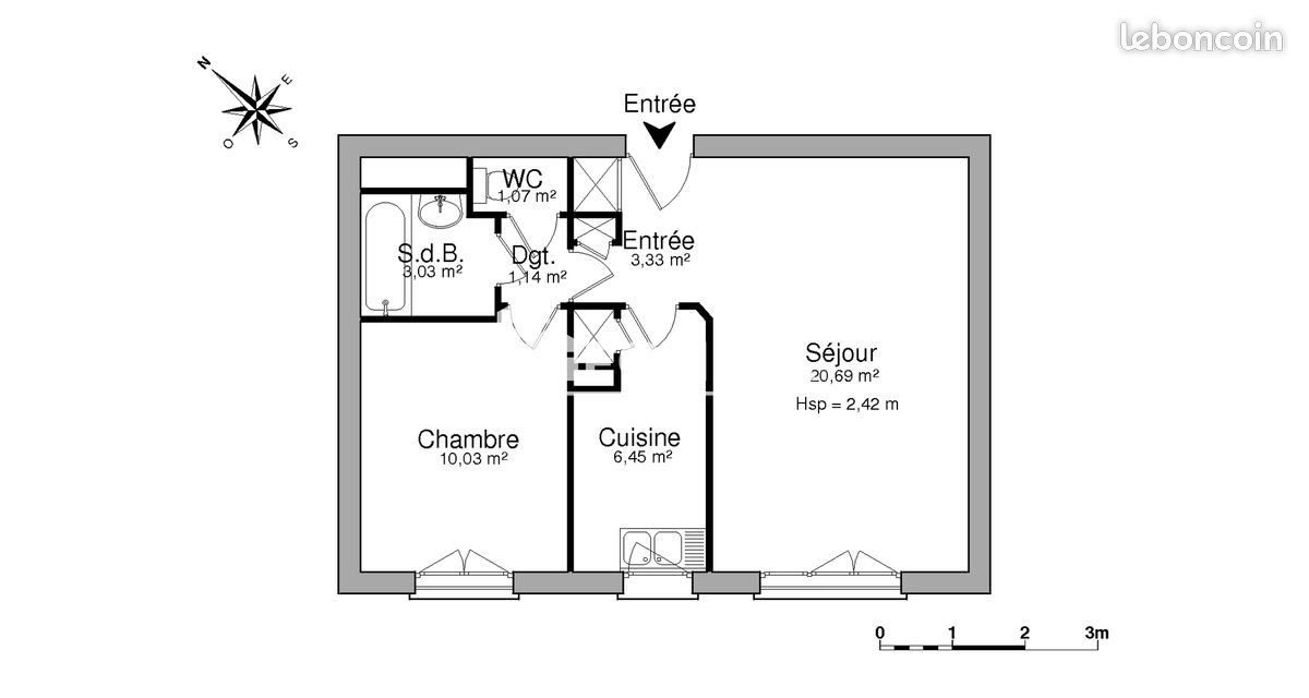 Appartement 2 pièces 46 m² · à Montrouge · 46 m² · 1 120 €/mois