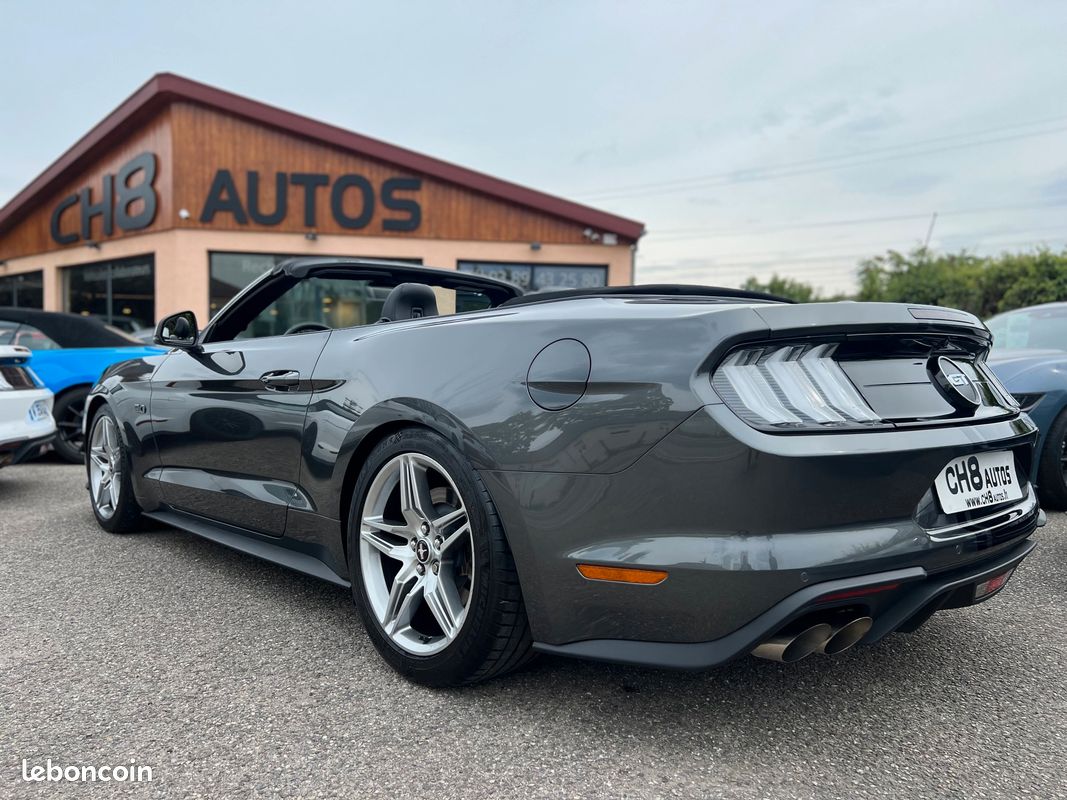 FORD MUSTANG V8 5.0 GT CABRIOLET PHASE 2 GRIS MAGNETIC PACK PREMIUM SUSPENSION MAGNERIDE 6002 kms * DISPO ET VISIBLE SUR NOTRE PARC * 55900EUR (image 5)