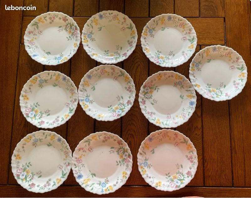 10 assiettes à dessert Arcopal à fleurs (image 4)