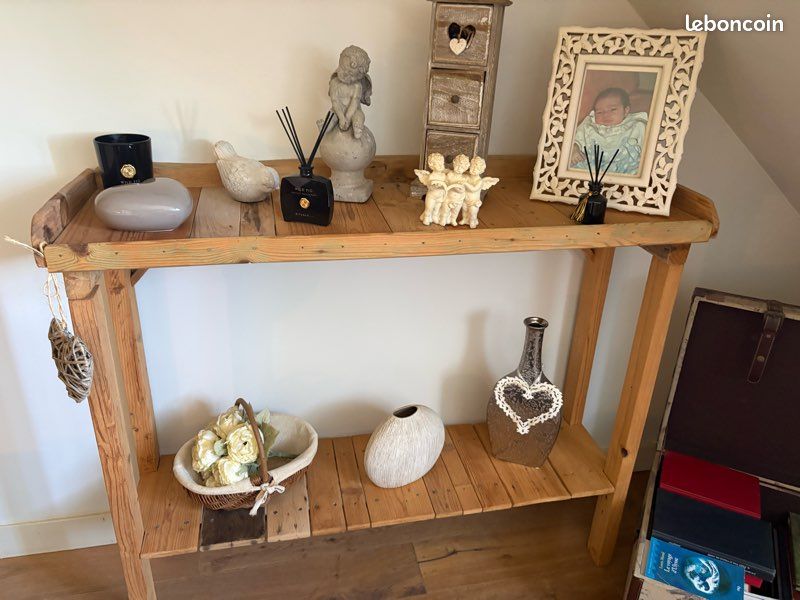 Console en bois massif style rustique / campagne chic (image 2)