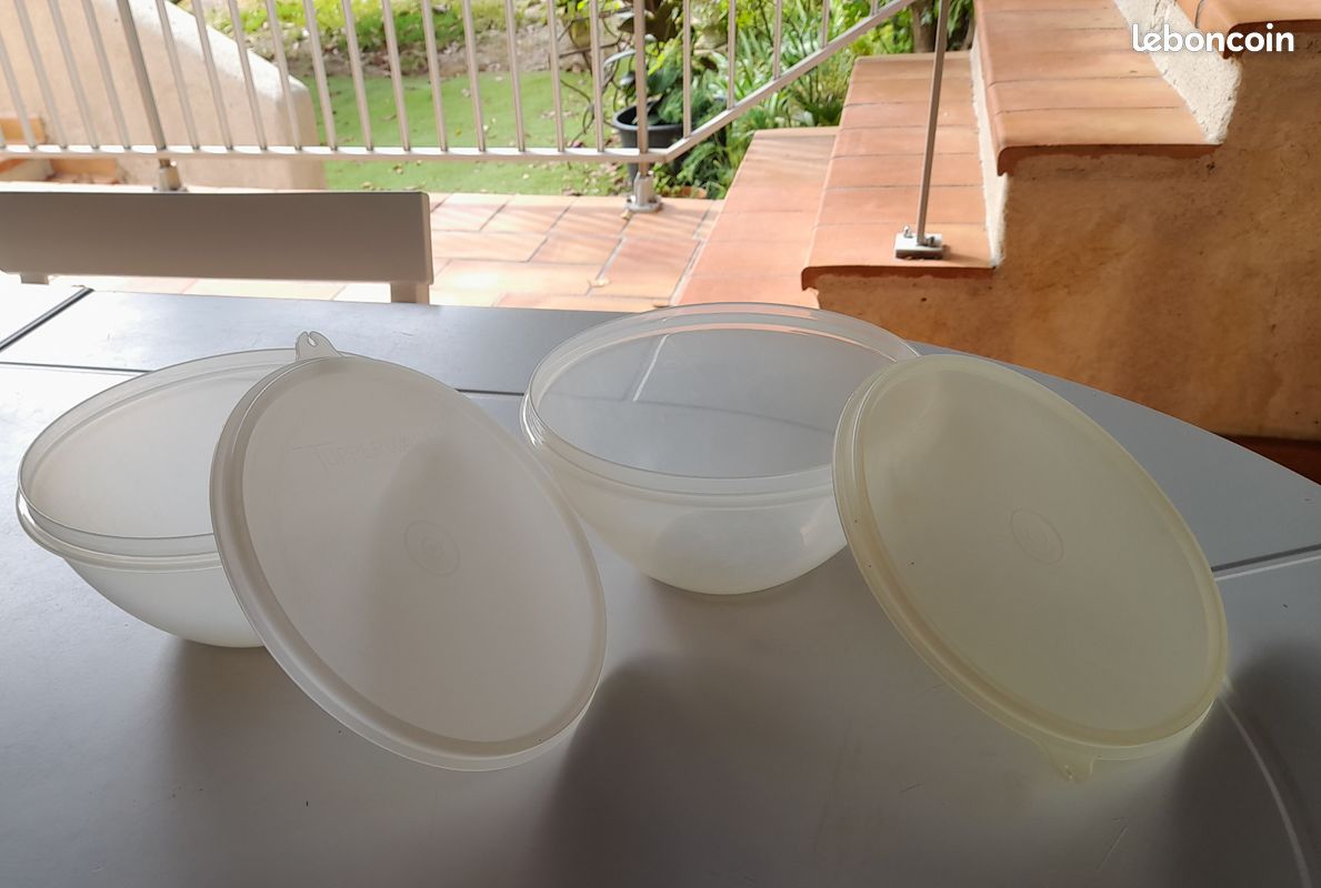 LOT 2 Tupperware cups small juice size VINTAGE. Green-sold as is | UK