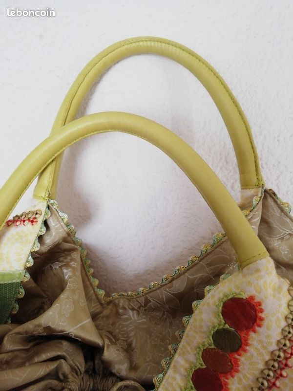Sac créateur tissu travail ouvragé (image 3)