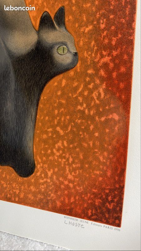 Œuvre signée Chat numérotée Claude Lhoste artiste Daum Monnaie de paris annees 50 60 70 dessin (image 4)