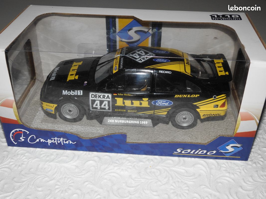 Voiture miniature FORD SIERRA RS 500 24 TH NURBURGRING 1989 1/18 SOLIDO NEUVE (image 1)