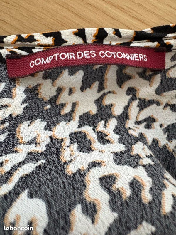 Robe COMPTOIR DES COTONNIERS Taille S Imprimé Léopard Noir/gris - Occasion Très Bon état