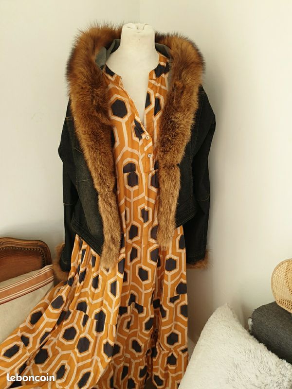 Veste Coquillage Femme Vintage BOLD SPIRIT - Marron Années 90 - Taille L