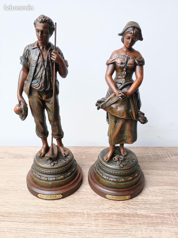 Sculptures en régule l'angélus d'après Adrien Gaudez (image 5)