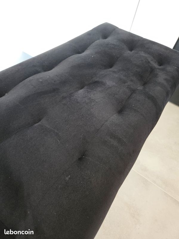 Banc assise velours noir (image 2)