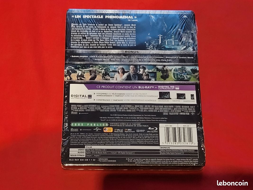 Jurassic World bluray steelbook NEUF (image 2)