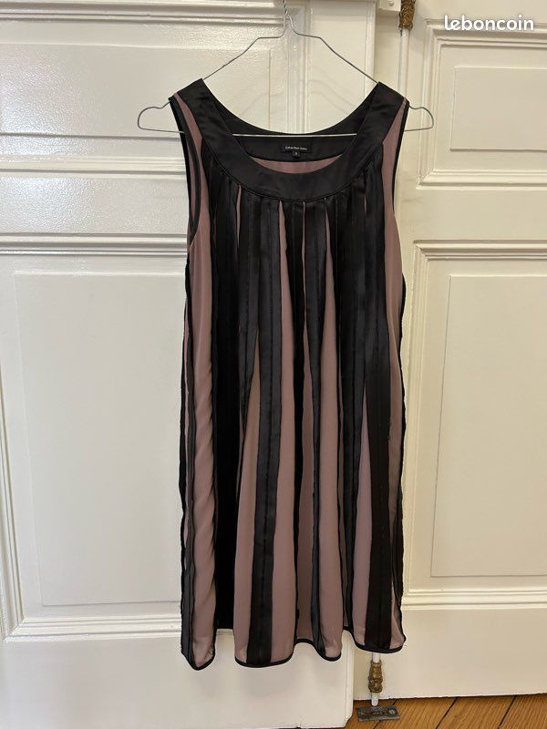 Robe courte fluide soie Calvin Klein Jeans taille 2 (taille 34) (image 8)