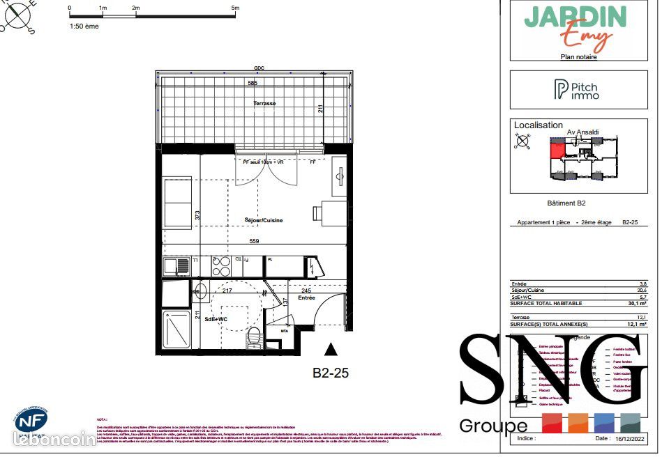 Appartement 1 pièce 30 m² - Locations