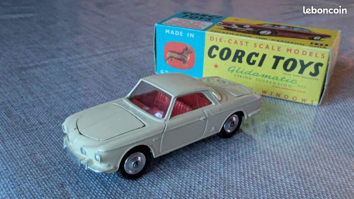 Corgi Toys 239 – Volkswagen 1500 Karmann Ghia – Échelle 1/43 – Angleterre – Avec Boîte