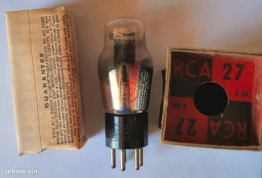 Lampe TSF Tube électronique 27 RCA (image 1)