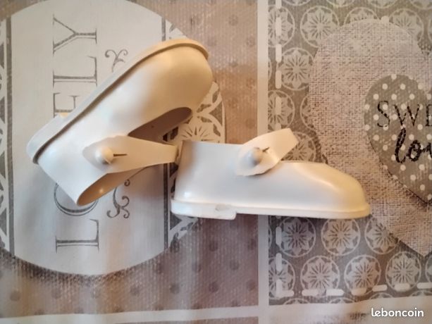 chaussures poupée peau/cuir ancienne taille O