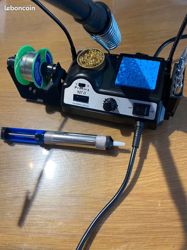 Station De Soudage WEP 927-IV 110W - 3 Canaux Préréglés, Loupe LED, 5 Pointes, Pour électronique