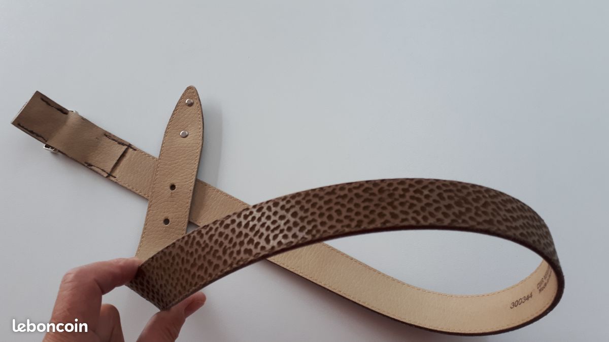 Ceinture en cuir noir vintage – Made in France 🇫🇷 - Accessoires & Bagagerie