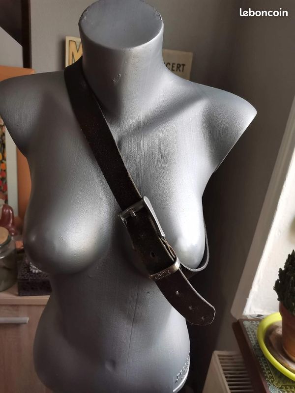 Ceinture en cuir marron Camel vintage (image 1)
