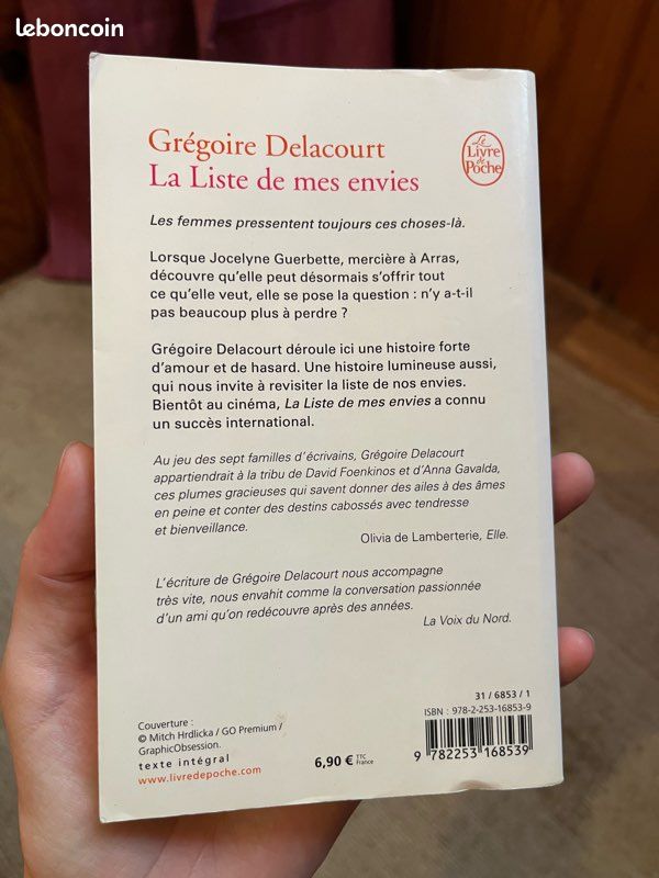 Grégoire Delacourt, La liste de mes envies (image 2)