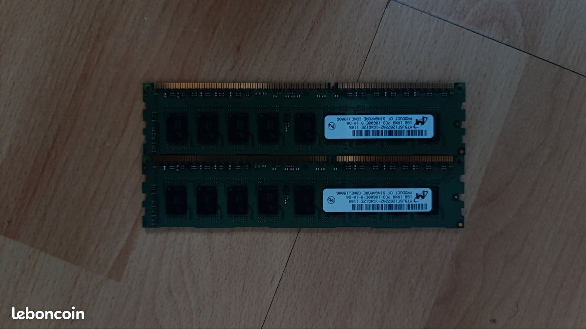 Barrette de ram DDR3 1333MHz 2 x 1Go (image 1)