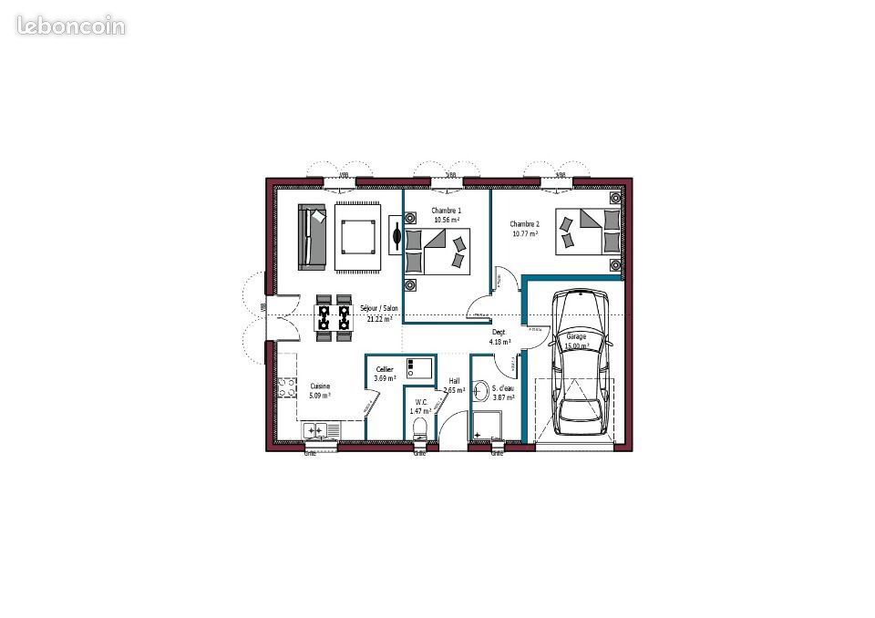 Maison 3 pièces 63 m² - Parentis-en-Born 40160 (image 3)