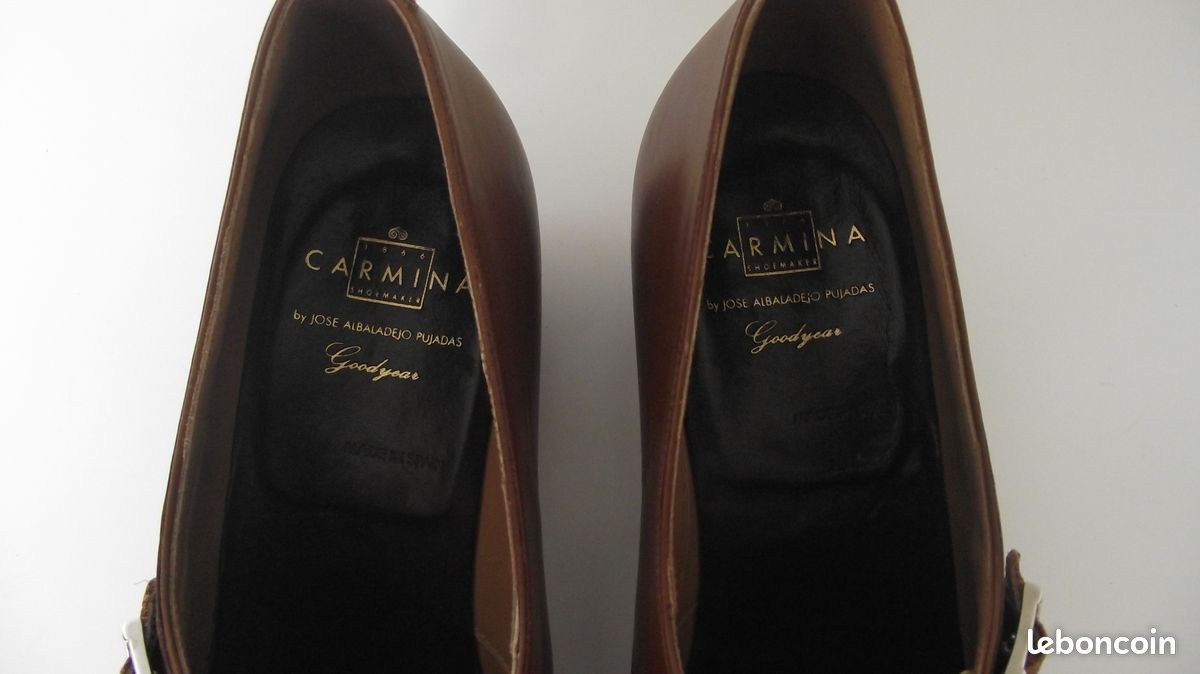 CARMINA SHOES MAKER TROTTEUR FEMME DOUBLE BOUCLES MARRON TAILLE 37 top (image 6)