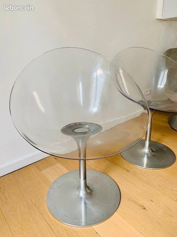 2 chaises Fauteuil œuf Ero's Kartell Philippe Starck. Design Italie (image 2)