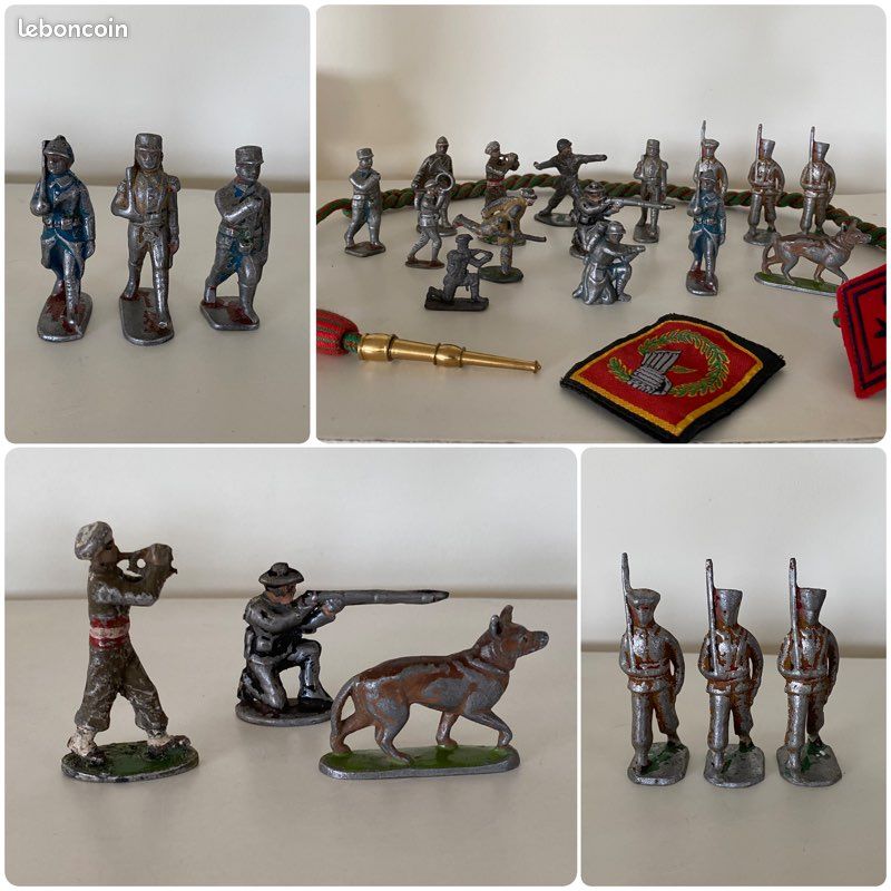 Lot De 2 Soldats En Métal (alu/plomb) - 1:32 (60mm) - Quiralu, Aludo, LR, Cofalu Etc.