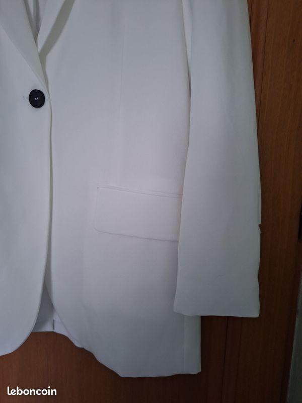 Blazer Beige BERSHKA Taille M - Style Trench - Occasion Très Bon État