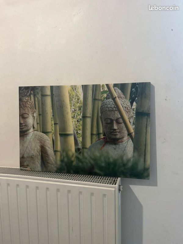 ​Tableau Zen Bouddha et Bambous - Toile Décoration Murale (image 1)