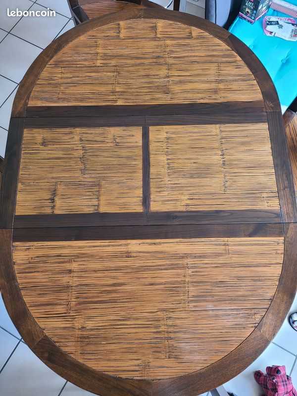 Table massif Teck et Bambou (image 7)