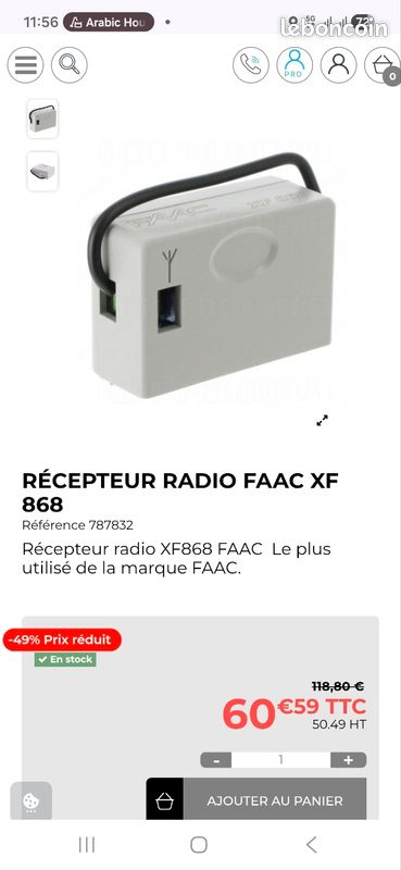 Faac - Récepteur externe Faac XR2 433MHz 2 canaux Réf. 787747 - Ets BUISSON