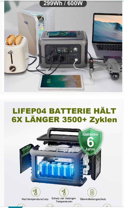 Centrale électrique portable ALLPOWERS R600—600W, 299Wh avec batterie  LiFeP04