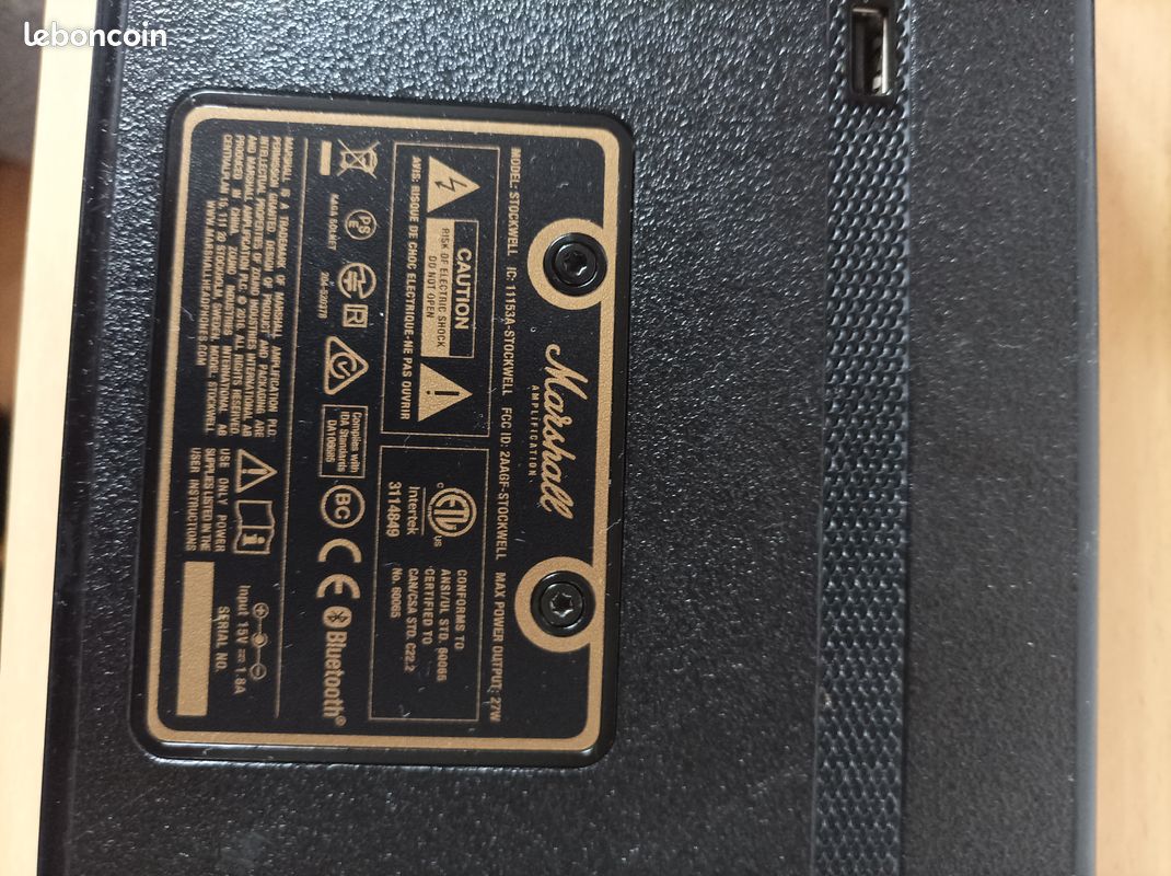 Enceinte marshall stockwell Photo, audio vidéo