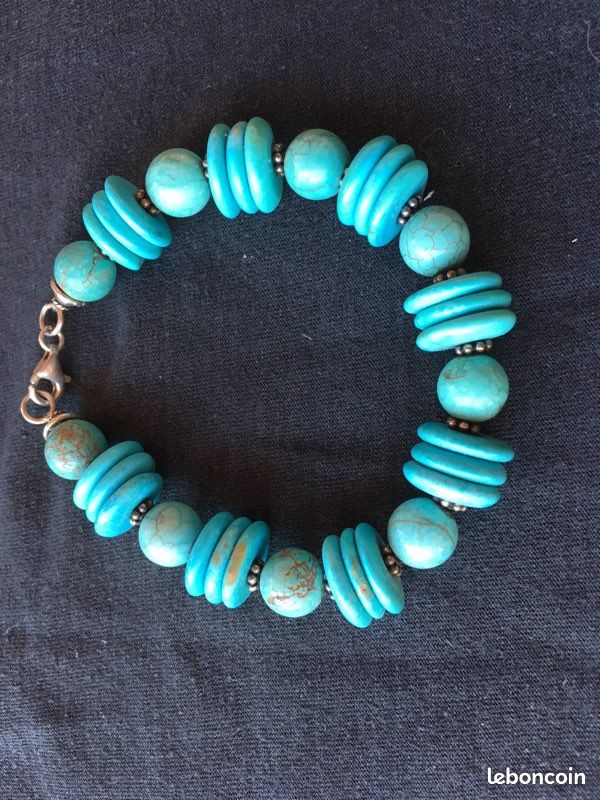 Bracelet en pierre de turquoise (image 1)