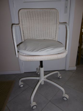 NILSOVE / NORNA Chaise+coussin, rotin blanc/Laila naturel - IKEA