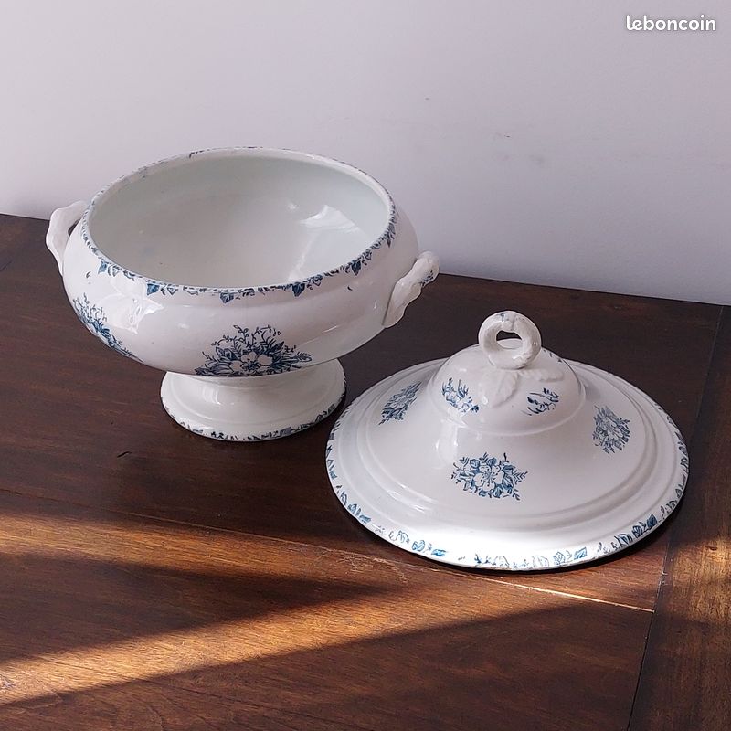 Soupière Bakir Bleu - Soupière Artisanale 2 Litres Décorée à La Main