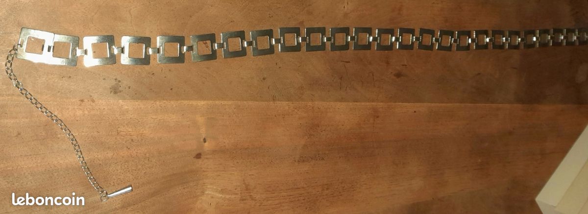 Ceinture métal argenté, vintage (image 5)